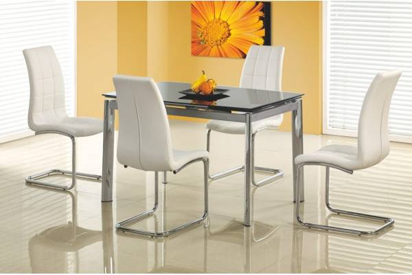 Разтегателна трапезна маса Lambert с черно стъкло