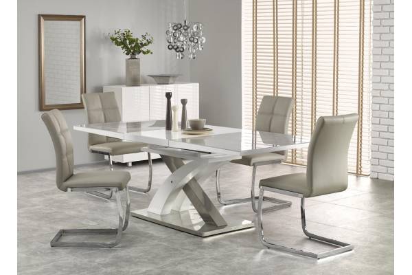 Разтегателна трапезна маса Sandor Сиво и Бяло