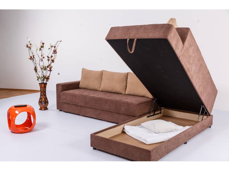 Ъглов диван Интер с функция сън и две ракли - Ъглови дивани