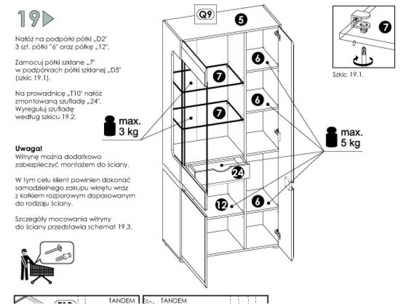 Висок шкаф Linate 05 - Шкафове и етажерки за дневна