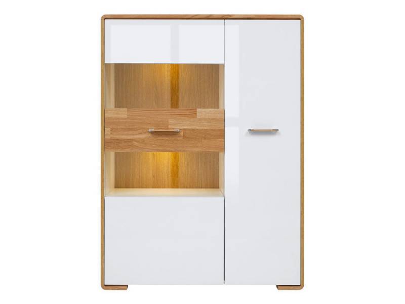 Двойна витрина с плавно затваряне и LED осветление BARI REG1W1D/13 - Скринове, шкафове и етажерки