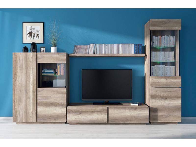 Витрина с плавно затваряне и LED осветление ANTICCA REG1W1D/100 - Шкафове и етажерки за дневна