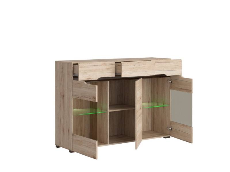 Витринен шкаф ELPASSO KOM2W1D3S - Шкафове и етажерки за дневна