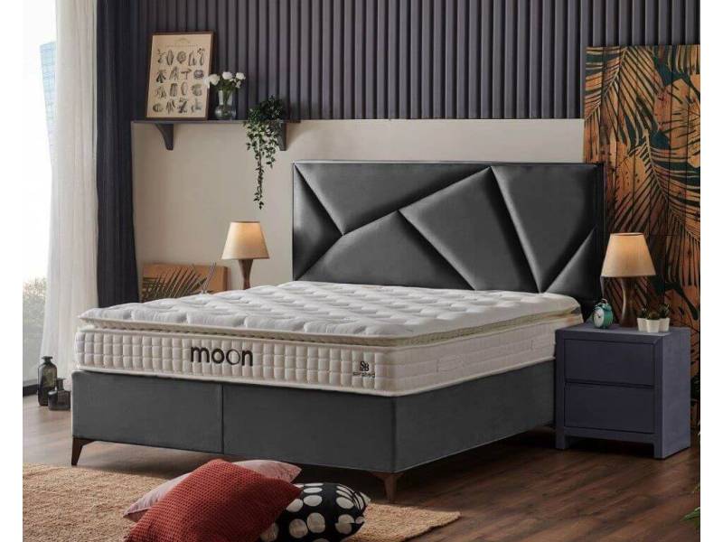Тапицирано легло с матрак Mika Moon D.Grey Sb06 - Спални