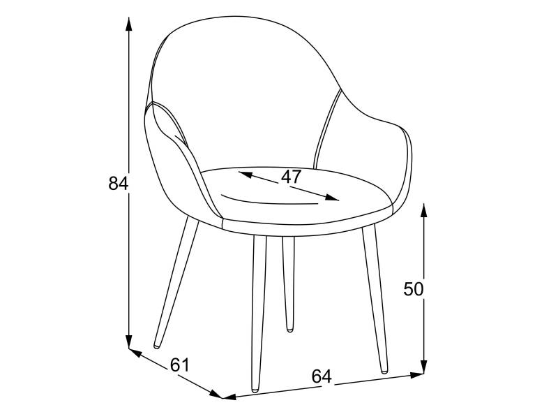 Трапезен стол Mika Giray Eden 7 Med.Grey - Трапезни столове