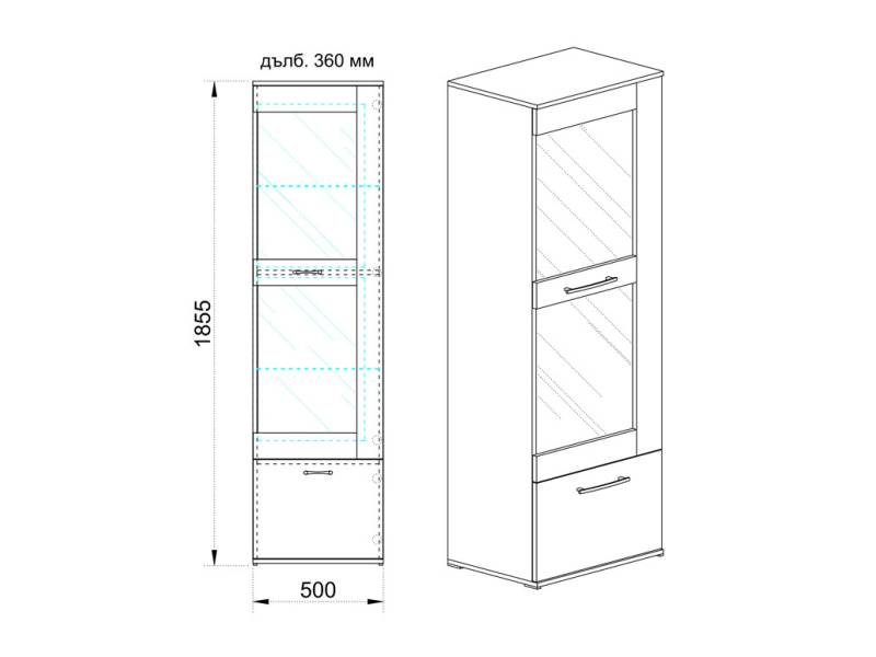 Витрина Беста 77 - Модулна секция Беста