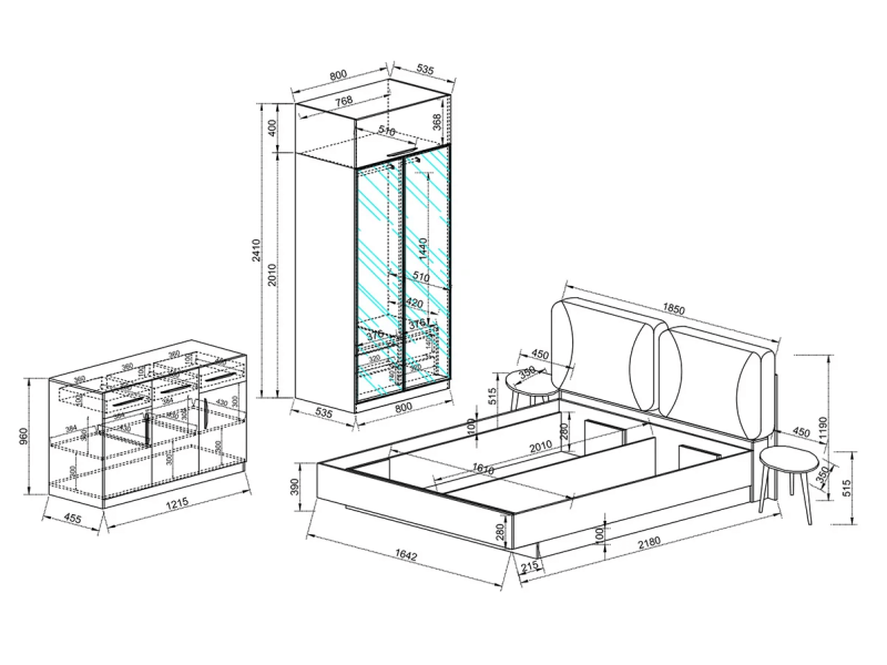 Спален комплект Сити 7091 - Спални комплекти