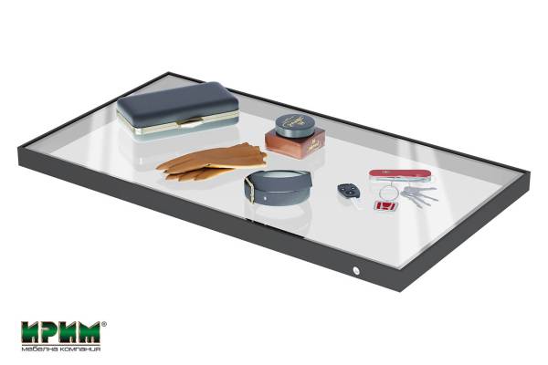 Стъклен рафт за аксесоари Dress с LED осветление