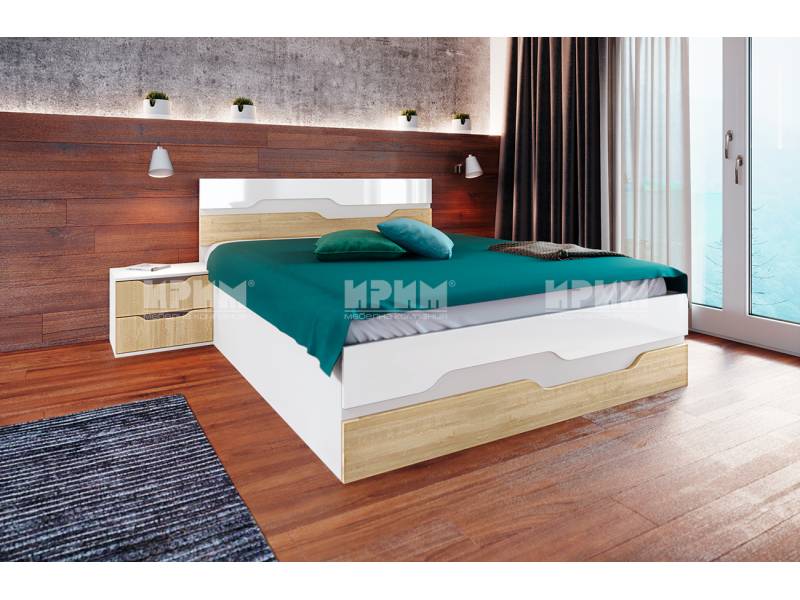 Спалня с нощни шкафчета Unique - Двойни легла