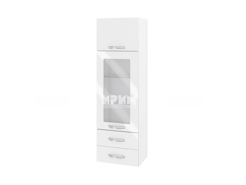 Горен кухненски шкаф БФ-Бяло гланц-05-201, 40см - Модулна кухня Сити бял гланц и бяло гладко