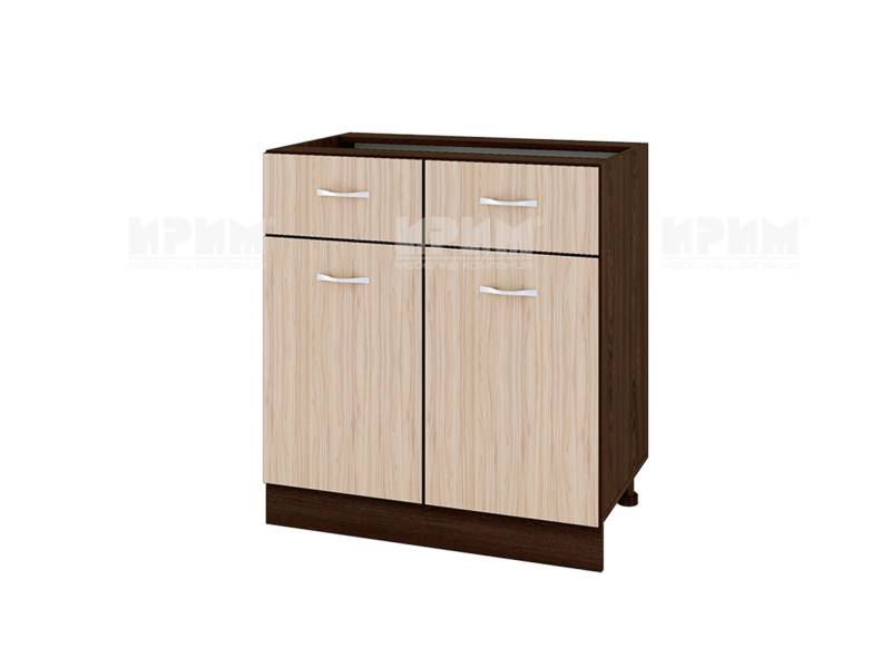 Долен шкаф с две врати и две чекмеджета ВА-26, 80см - Модулна кухня Сити сонома тъмна и венге