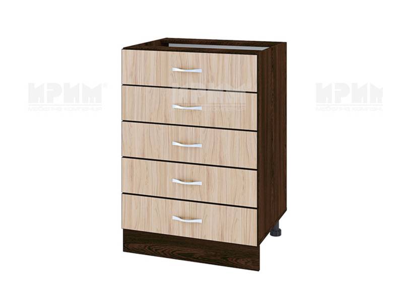 Долен шкаф с пет чекмеджета ВА-29, 60см - Модулна кухня Сити астра и венге