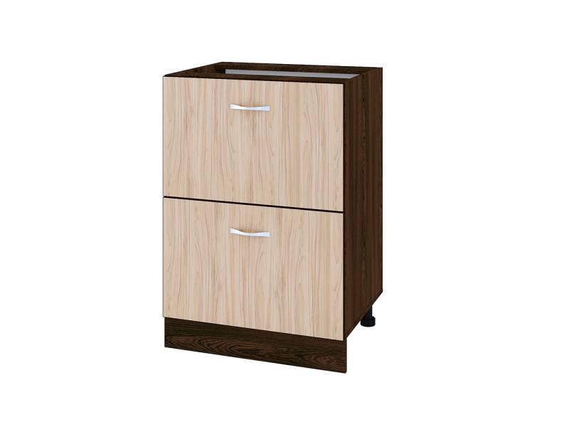 Долен шкаф с две чекмеджета ВА-44, 60см - Модулна кухня Сити сонома тъмна и венге