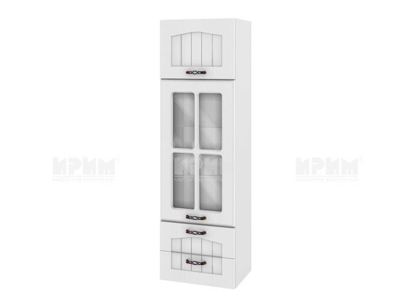 Горен кухненски шкаф БФ-Бяло фладер-04-101, 40см - Модулна Кухня Сити дъб натурал и венге