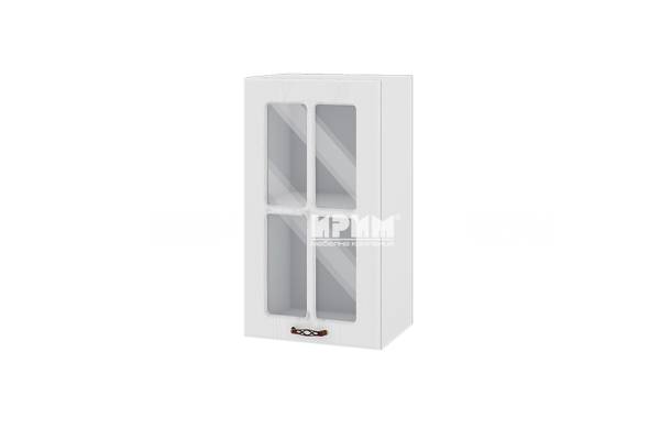 Горен шкаф с витрина БФ-Бяло фладер-04-102, 40см