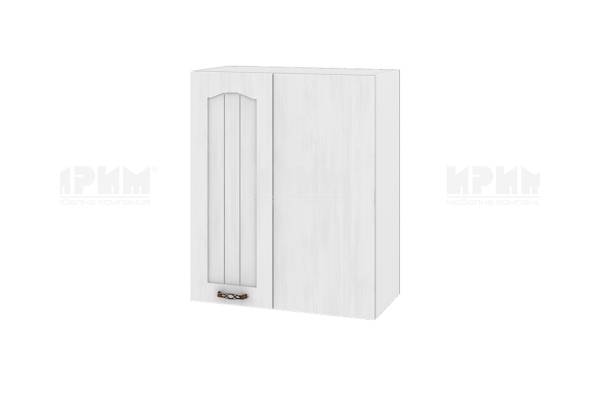 Горен шкаф за ъгъл с врата БФ-Бяло фладер-04-17, 60см - дясно отваряне