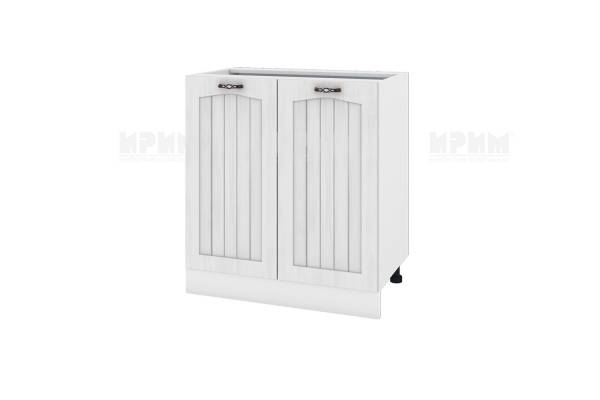 Долен шкаф с две врати БФ-Бяло фладер-04-23, 80см, с възможнот за вграждане на мивка