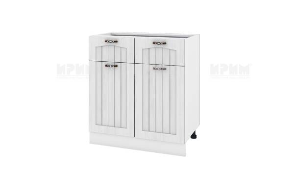 Долен шкаф с две врати и две чекмеджета БФ-Бяло фладер-04-26, 80см