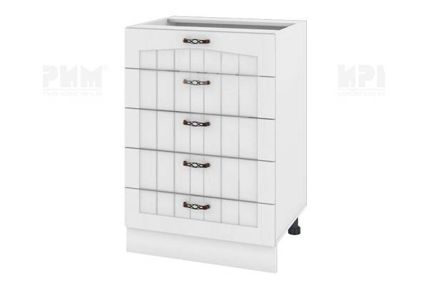 Долен шкаф с пет чекмеджета БФ-Бяло фладер-04-29, 60см 