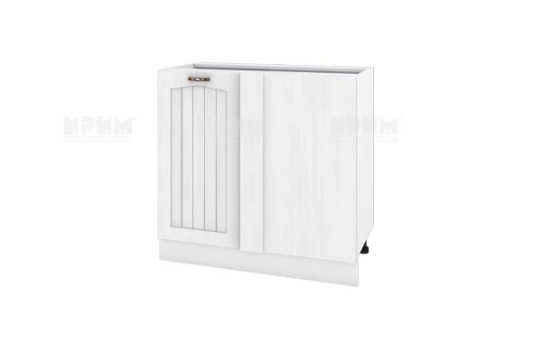 Долен шкаф за ъгъл с врата БФ-Бяло фладер-04-42, 90см - дясно отваряне