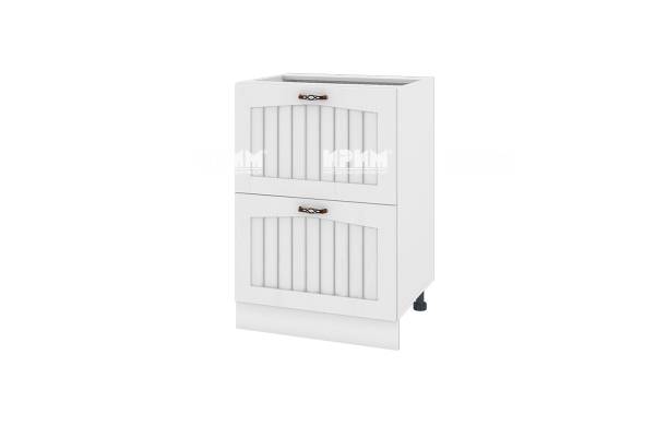 Долен шкаф с две чекмеджета БФ-Бяло фладер-04-44, 60см