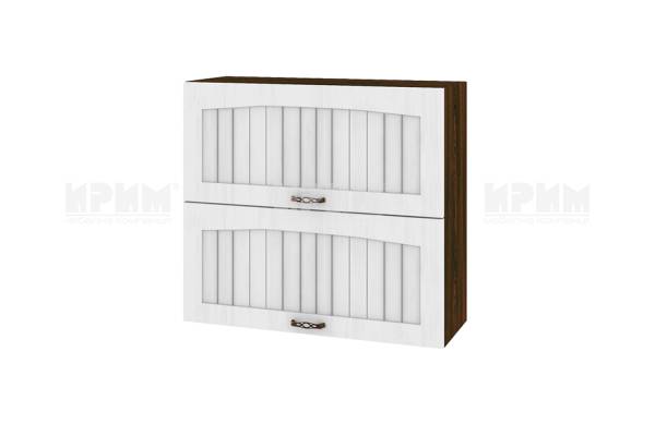 Горен шкаф с две хоризонтални врати ВФ-Бяло фладер-04-12, 80см