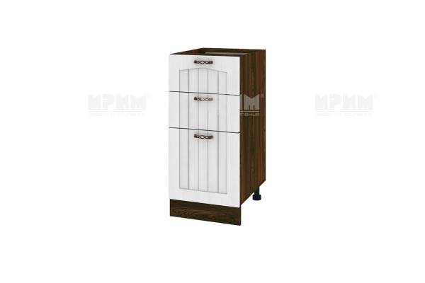 Долен шкаф с две чекмеджета и врата ВФ-Бяло фладер-04-27, 40см - дясно отваряне