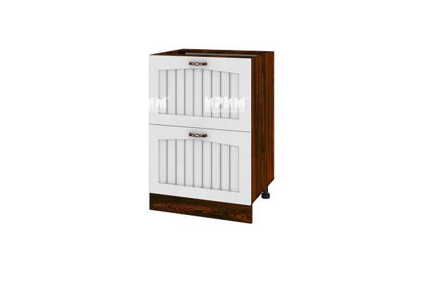 Долен шкаф с две чекмеджета ВФ-Бяло фладер-04-44, 60см