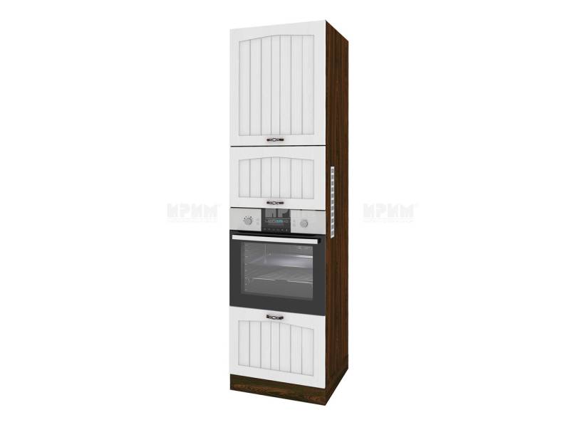 Колонен шкаф ВФ-Бяло фладер-04-98, 60см - ляво отваряне - Модулна Кухня Сити бяло фладер и венге