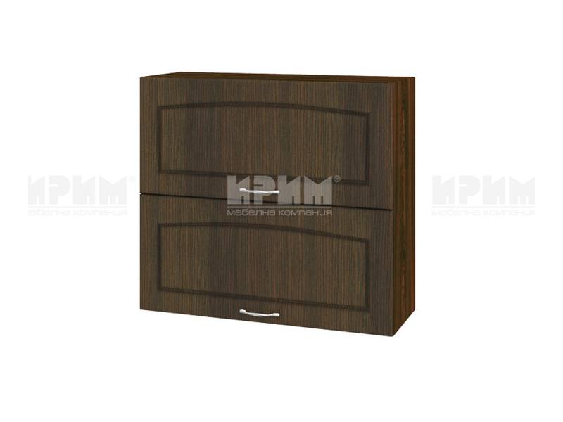 Горен шкаф с две хоризонтални врати ВФ-Венге-03-12, 80см - Модулна Кухня Сити венге и бяло гладко