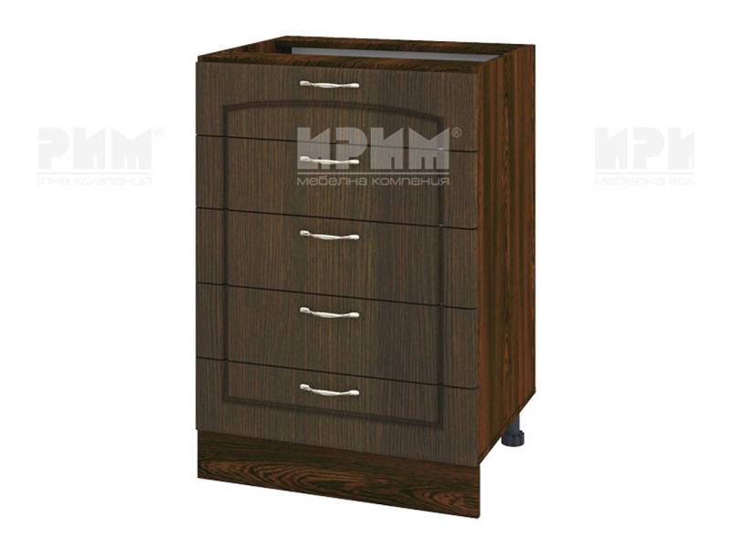 Долен шкаф с пет чекмеджета ВФ-Венге-03-29, 60см - Модулна Кухня Сити венге и бяло гладко