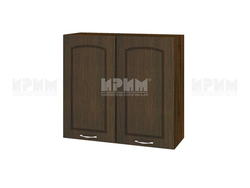 Горен шкаф с две врати ВФ-Венге-03-4, 80см - Модулна Кухня Сити венге и бяло гладко