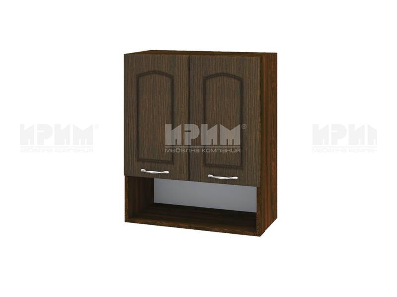 Горен шкаф с две врати и ниша ВФ-Венге-03-7, 60см - Модулна Кухня Сити венге и бяло гладко