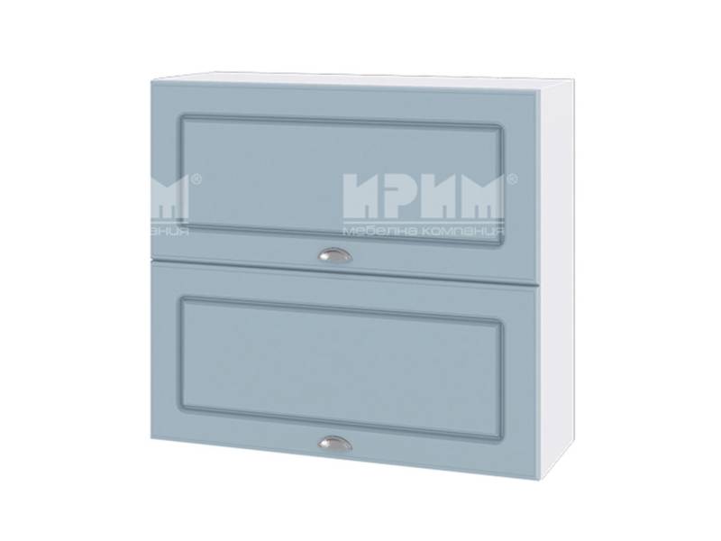 Горен шкаф с две хоризонтални врати ВФ-Цимент мат-06-12, 80см - Модулна Кухня Сити цимент мат и венге