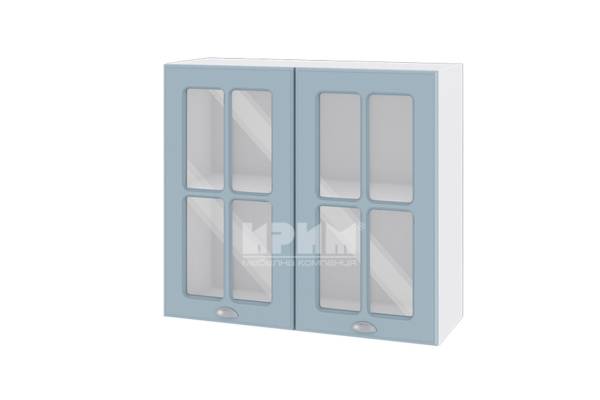 Горен шкаф с две витрини БФ-Деним мат-06-104, 80см