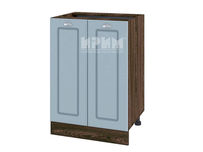 Долен шкаф с две врати ВФ-Деним мат-06-22, 60см, с възможнот за вграждане на мивка - Модулна Кухня Сити деним мат и бяло гладко