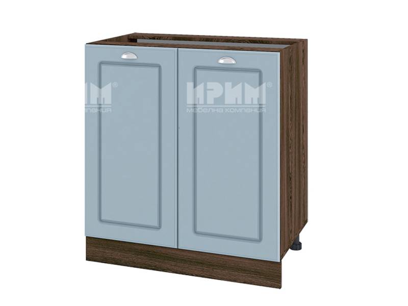 Долен шкаф с две врати ВФ-Деним мат-06-23, 80см, с възможнот за вграждане на мивка - Модулна Кухня Сити деним мат и бяло гладко