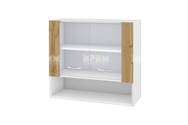 Горен шкаф с две витрини и ниша БДД-10, 80см