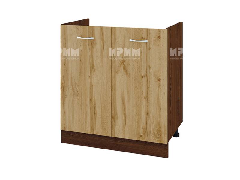 Долен шкаф за бордова мивка с две врати ВДД-30, 80см - Модулна кухня Сити дъб дакота и бяло