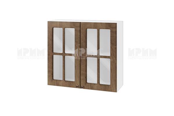 Горен шкаф с две витрини БФ-Дъб натурал-06-104, 80см