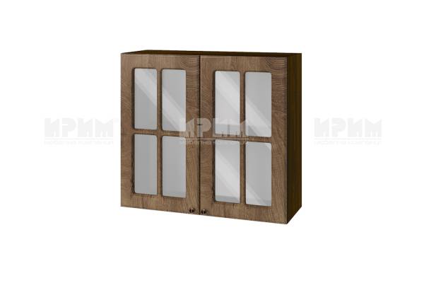 Горен шкаф с две витрини ВФ-Дъб натурал-06-104, 80см