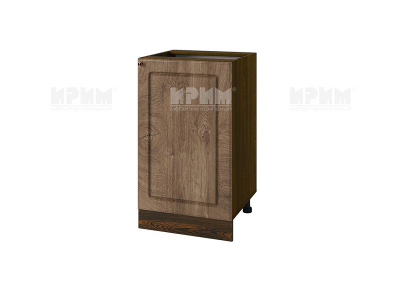 Долен шкаф с врата ВФ-Дъб натурал-06-43, 50см - Модулна Кухня Сити дъб натурал и бяло гладко