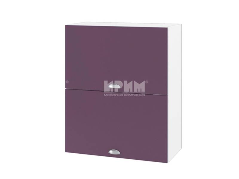 Горен шкаф с две хоризонтални врати БФ-Лилаво мат-05-11, 60см - Модулна Кухня Сити деним мат и венге