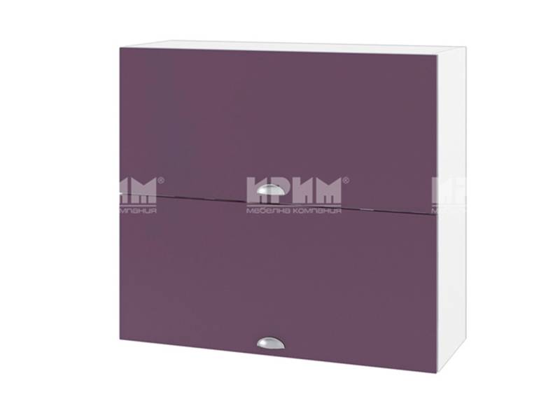 Горен шкаф с две хоризонтални врати БФ-Лилаво мат-05-12, 80см - Модулна Кухня Сити деним мат и венге