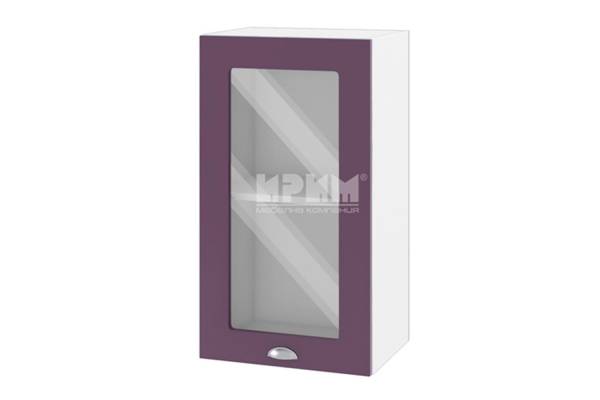 Горен шкаф с витрина БФ-Лилаво мат-05-202, 40см