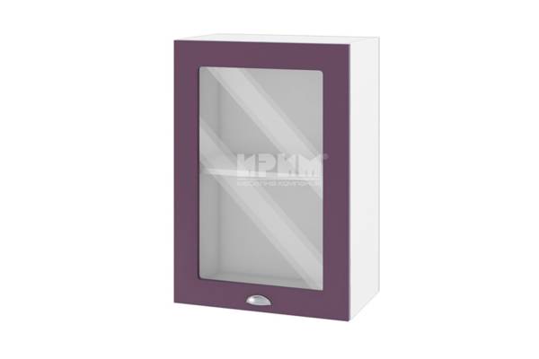 Горен шкаф с витрина БФ-Лилаво мат-05-218, 50см
