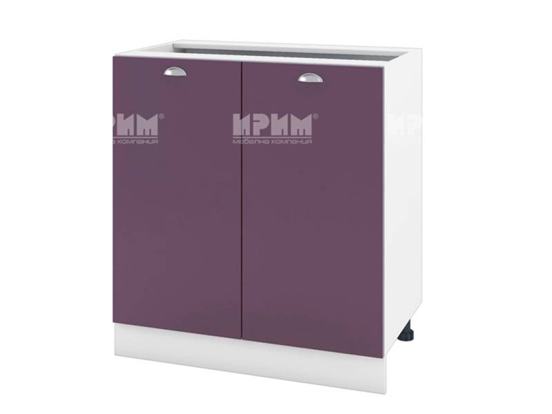 Долен шкаф с две врати БФ-Лилаво мат-05-23, 80см, с възможнот за вграждане на мивка - Модулна Кухня Сити деним мат и венге