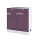 Долен шкаф с две врати БФ-Лилаво мат-05-23, 80см, с възможнот за вграждане на мивка - Модулна Кухня Сити деним мат и венге