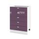 Долен шкаф с пет чекмеджета БФ-Лилаво мат-05-29, 60см - Модулна Кухня Сити деним мат и венге