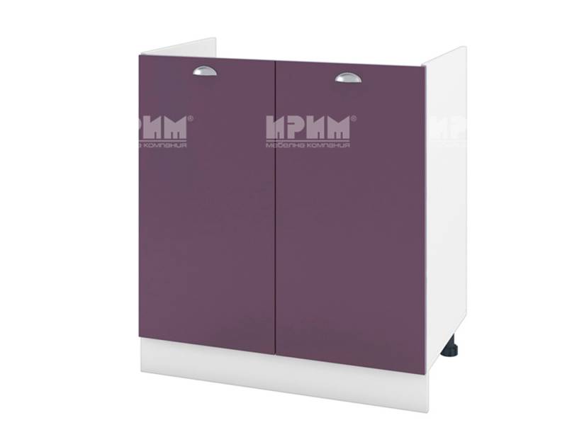 Долен шкаф за бордова мивка с две врати БФ-Лилаво мат-05-30, 80см - Модулна Кухня Сити деним мат и венге